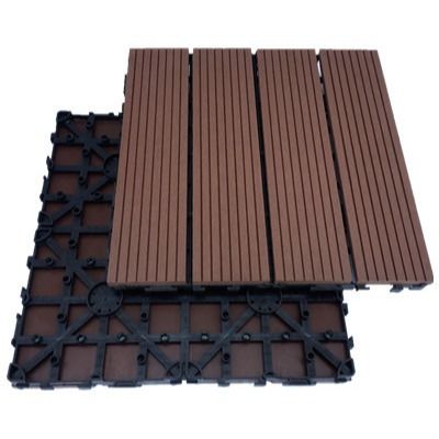 500x500mm madeira composto plástico Wpc jardim telhas prancha de deck