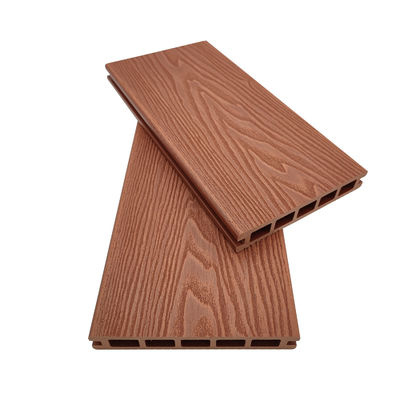 O deck composto do deslizamento do jardim não telha o plástico 3D de madeira da noz de WPC gravado