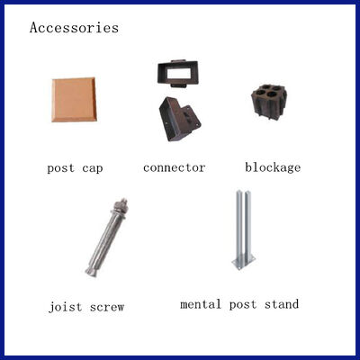 Cerca e trilhos decorativos compostos de madeira-plástico WPC