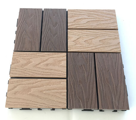 DIY WPC Deck Tiles 30 * 30 CM Pisos externos de grãos de madeira natural para pátio doméstico