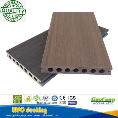 Deck composto de plástico de madeira com textura de madeira HDPE facilmente instalado com certificados CE, Fsc